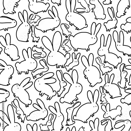 seamless pattern with rabbits