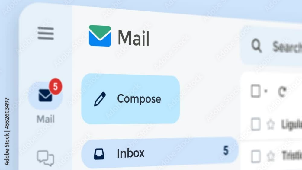 email client online interface software, spam emails inbox increasing number count, close-up view, scam, malware, phising concept (4k 3d render)