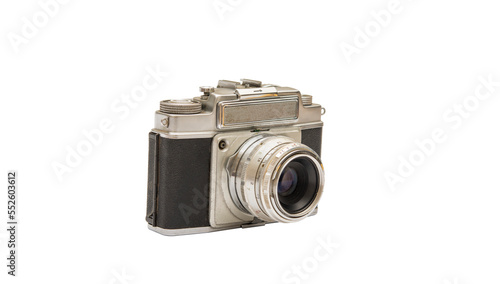 Vintage Metal camera isolated on transparent no background png