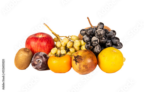 Fototapeta Naklejka Na Ścianę i Meble -  Variety of fruits isolated on transparent no background. Healthy diet concept banner