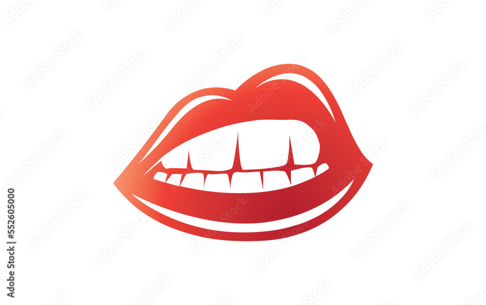 Sexy hot lips bite sign vector. Sexy lips icon and symbol design vector Sexy hot lips bite sign vector. Sexy lips icon and symbol design vector
