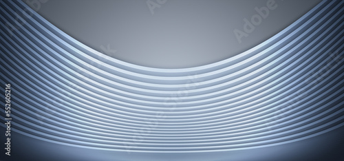 3D rendering of silver curved abstract architectural texture background