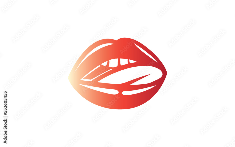 Sexy hot lips bite sign vector. Sexy lips icon and symbol design vector Sexy hot lips bite sign vector. Sexy lips icon and symbol design vector