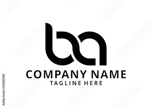 Illustration BA logo design Vector .