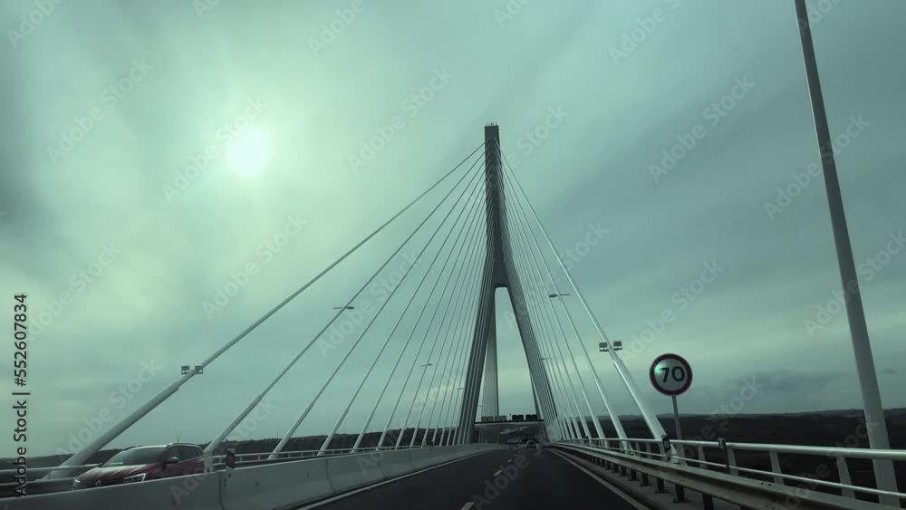 Driving over Vasco Da Gama bridge (Ponte Vasco da Gama) - the longest bridge in Europe Driving over Vasco Da Gama bridge (Ponte Vasco da Gama) - the longest bridge in Europe