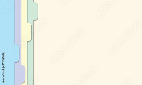 Illustration of index dividers on light yellow background vector