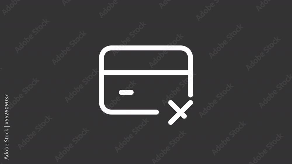 Animated error white line ui icon. Payment failure. Seamless loop HD video with alpha channel on transparent background. Isolated user interface symbol motion graphic design for night mode Animated error white line ui icon. Payment failure. Seamless loop HD video with alpha channel on transparent background. Isolated user interface symbol motion graphic design for night mode