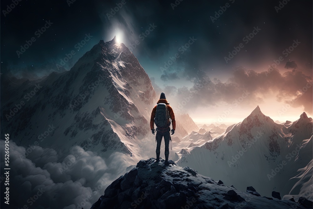 Digital illustration about climber on the mountain. Digital illustration about climber on the mountain.