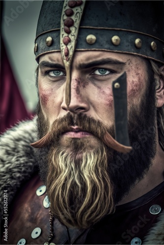 Viking man with beard, Generative AI