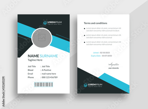 Modern Clean ID Card Template, Employee Id card, Identity Card Template Vector