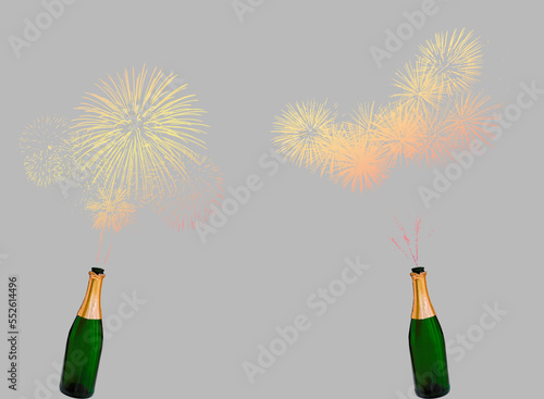 Photography Silvesterfeuerwerk aus Sektflaschen