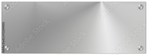 illustrazione di targa in materiale traslucido con borchie metalliche di fissaggio su sfondo trasparente