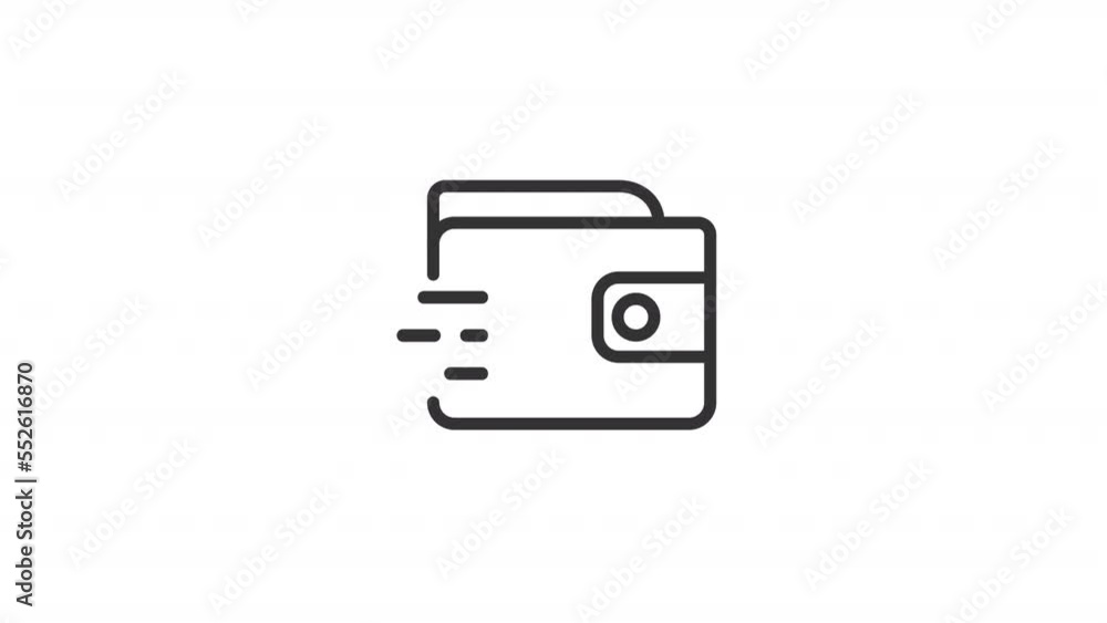Animated wallet linear icon. Electronic payment. Financial operation. Purchase. Seamless loop HD video with alpha channel on transparent background. Outline motion graphic animation Animated wallet linear icon. Electronic payment. Financial operation. Purchase. Seamless loop HD video with alpha channel on transparent background. Outline motion graphic animation