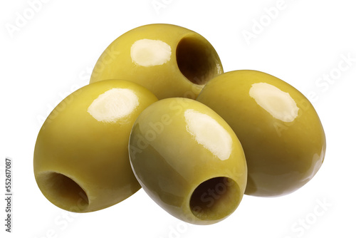 Green pitted olives isolated png