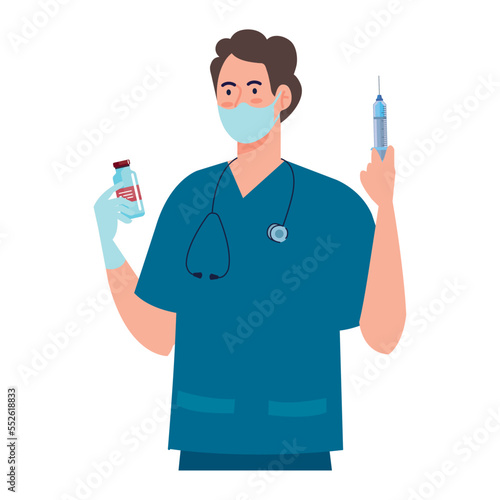 male doctor with vaccine