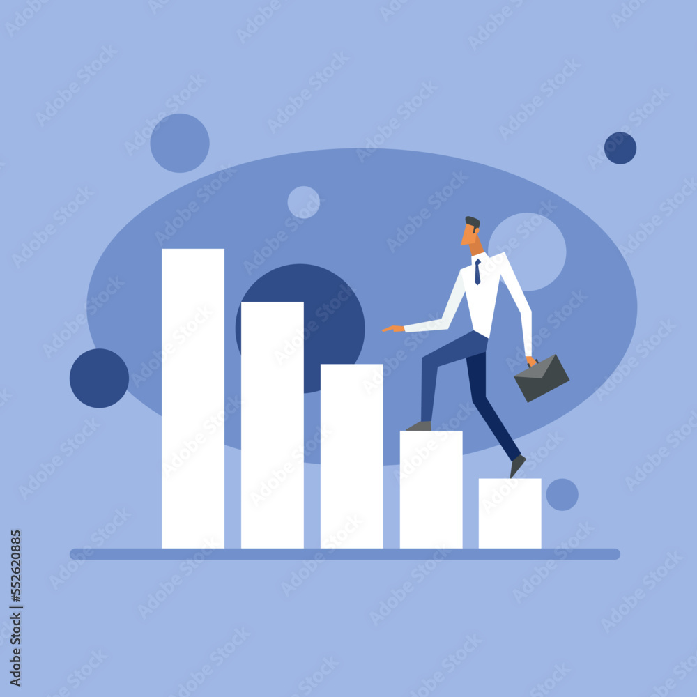 Business career growth. Business vector illustration in flat style. Business career growth. Business vector illustration in flat style.