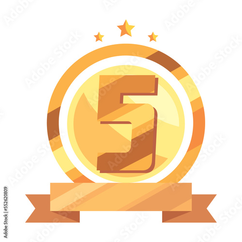 fifth annivesary golden badge