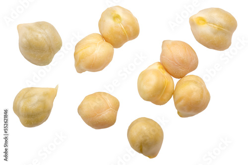 Kabuli Chickpeas Cicer arietinum seeds top view isolated png photo