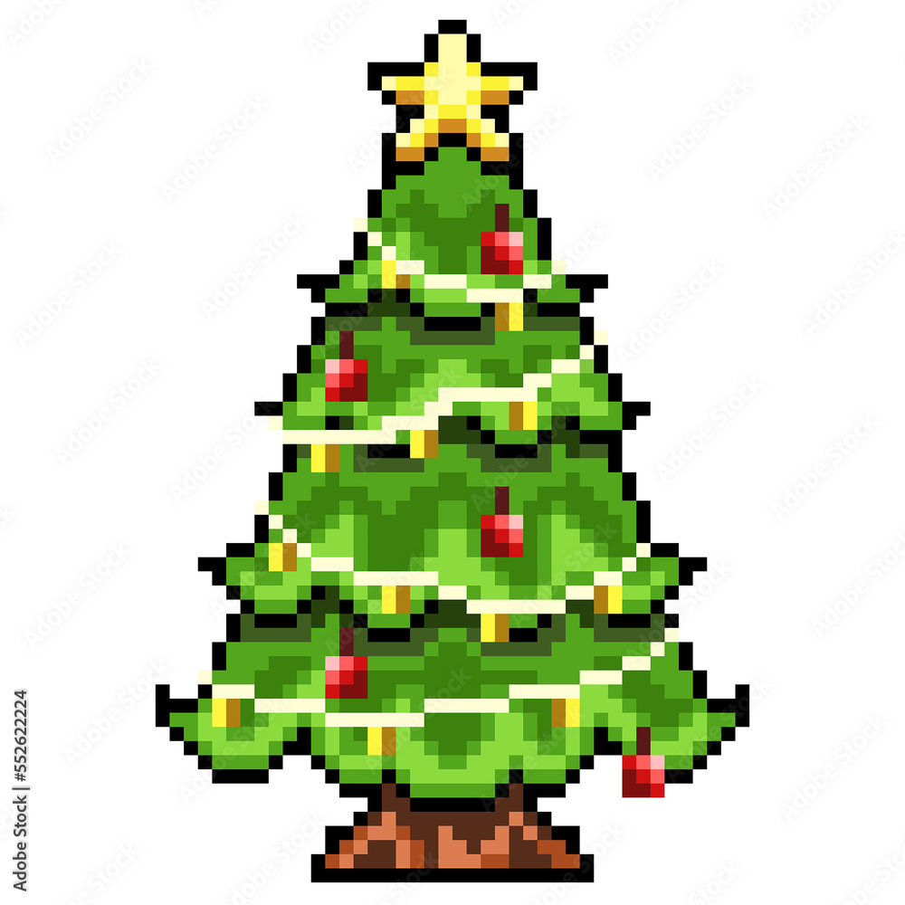 Pixel Christmas Tree with decorations 2 Pixel Christmas Tree with decorations 2