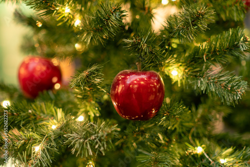 Christmas tree and Christmas toys. Preparing for the New Year
