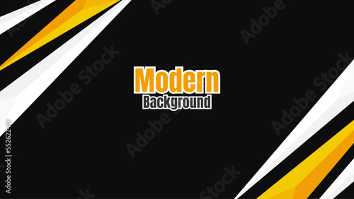Abstract yellow white overlap on black design modern background vector