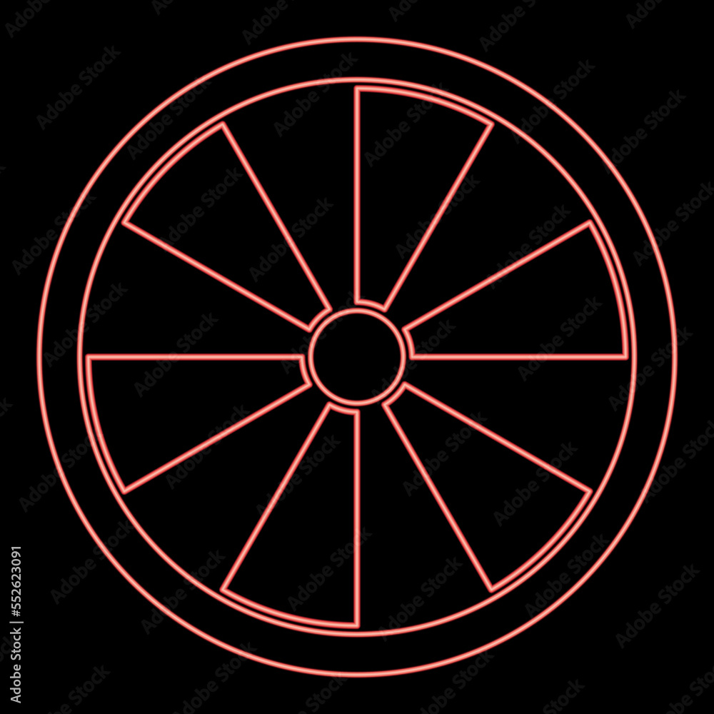 Neon viking shield red color vector illustration image flat style