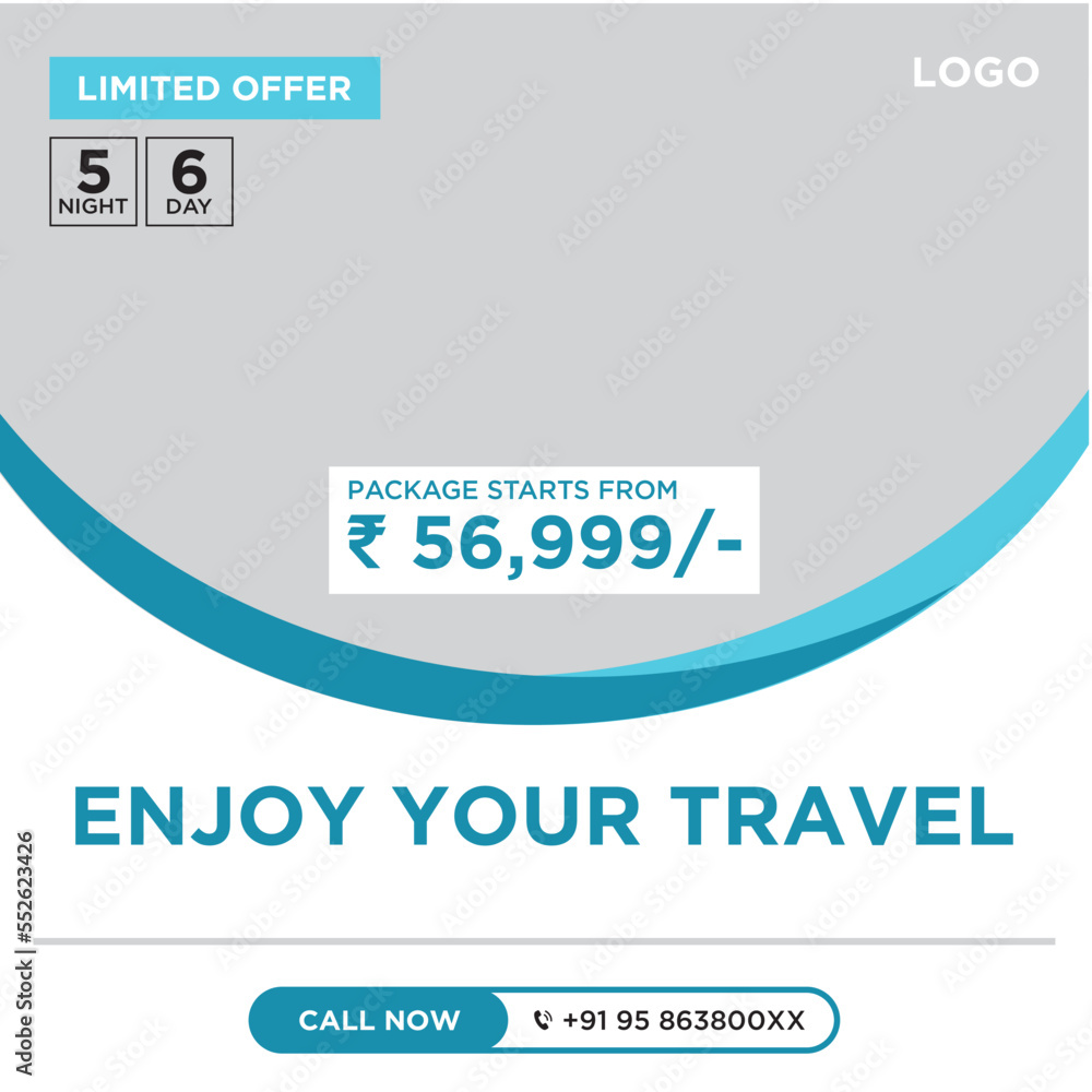 travel and tourism banner post or social media post template travel and tourism banner post or social media post template