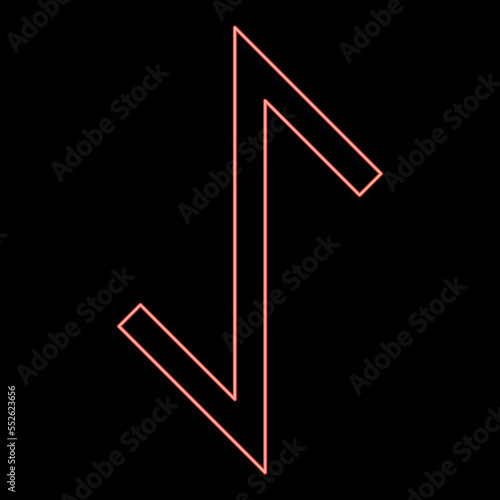 Neon eywas rune yew strength egis symbol red color vector illustration image flat style