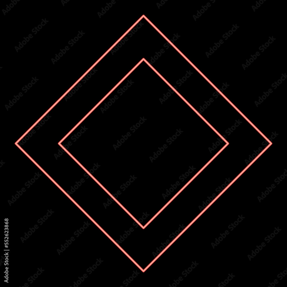 Neon ingwaz rune Inguz living ing symbol red color vector illustration image flat style Neon ingwaz rune Inguz living ing symbol red color vector illustration image flat style