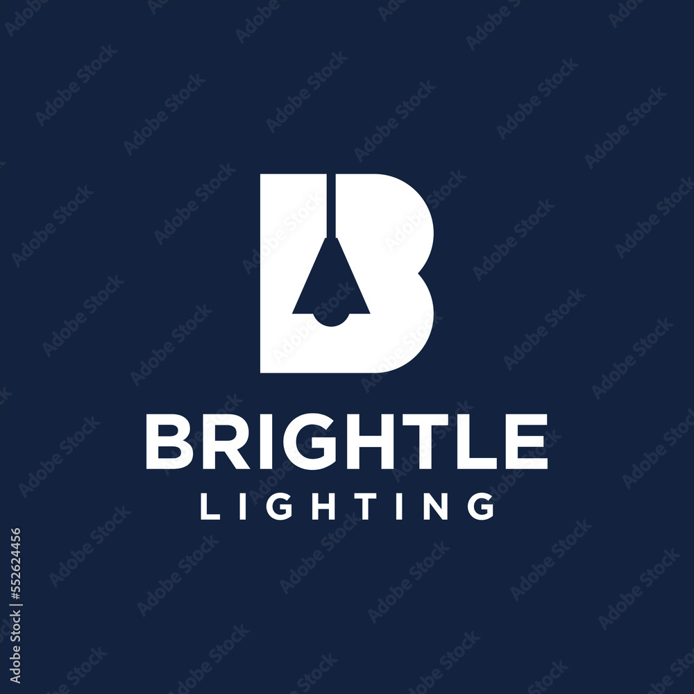 B Letter With light logo - Concept - Lamp concept vector