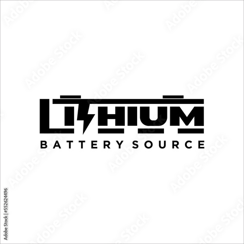 Flash Thunderbolt Energy Power Logo Electricity Lithium Battery Logotype concept icon.