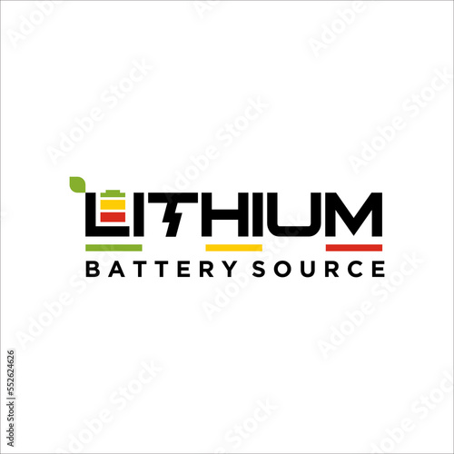 Flash Thunderbolt Energy Power Logo Electricity Lithium Battery Logotype concept icon.