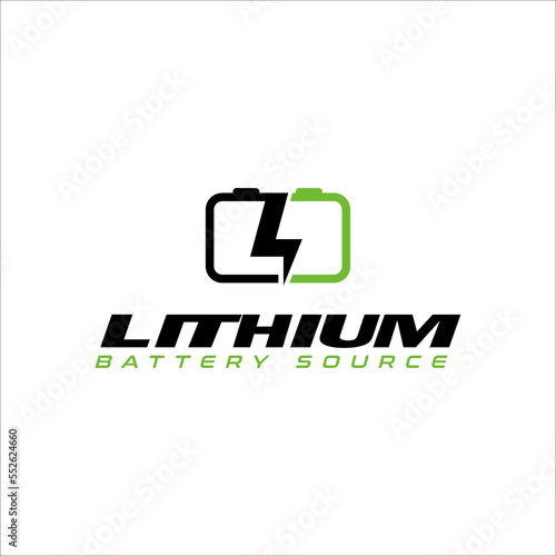 Flash Thunderbolt Energy Power Logo Electricity Lithium Battery Logotype concept icon.