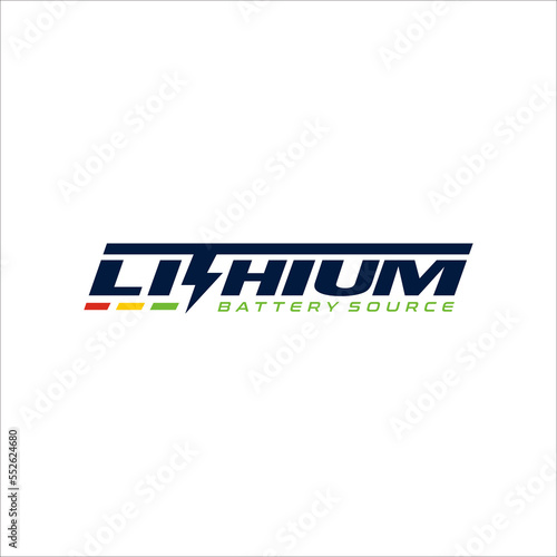 Flash Thunderbolt Energy Power Logo Electricity Lithium Battery Logotype concept icon.