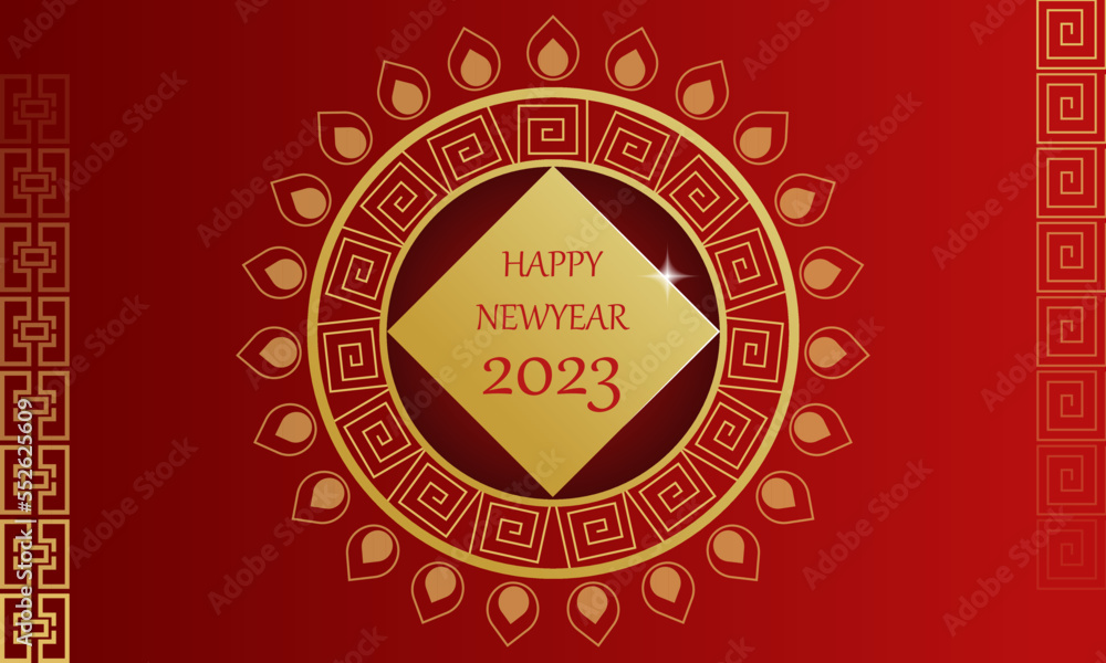 Happy new year 2023. Chinese style Happy new year 2023. Chinese style