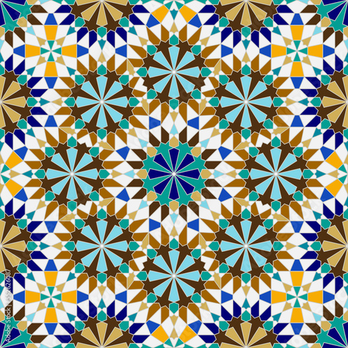Canvas Print Traditional Arabic mosaic tiles seamless pattern