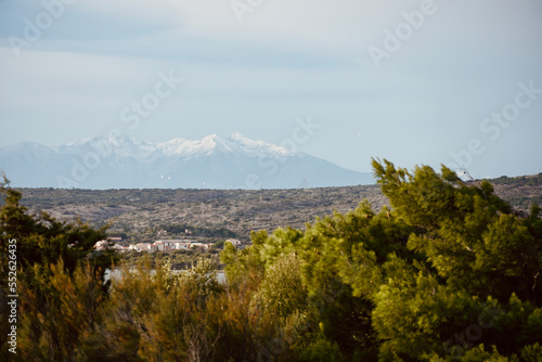 Massís del Canigó from the lake of Leucate. photo