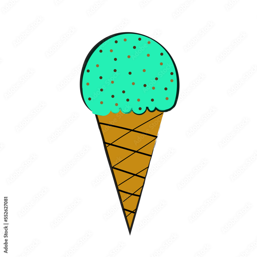 Mint ice cream cone
