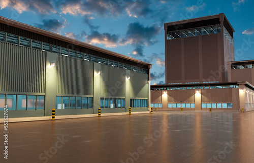 Industrial buildings in eve...
