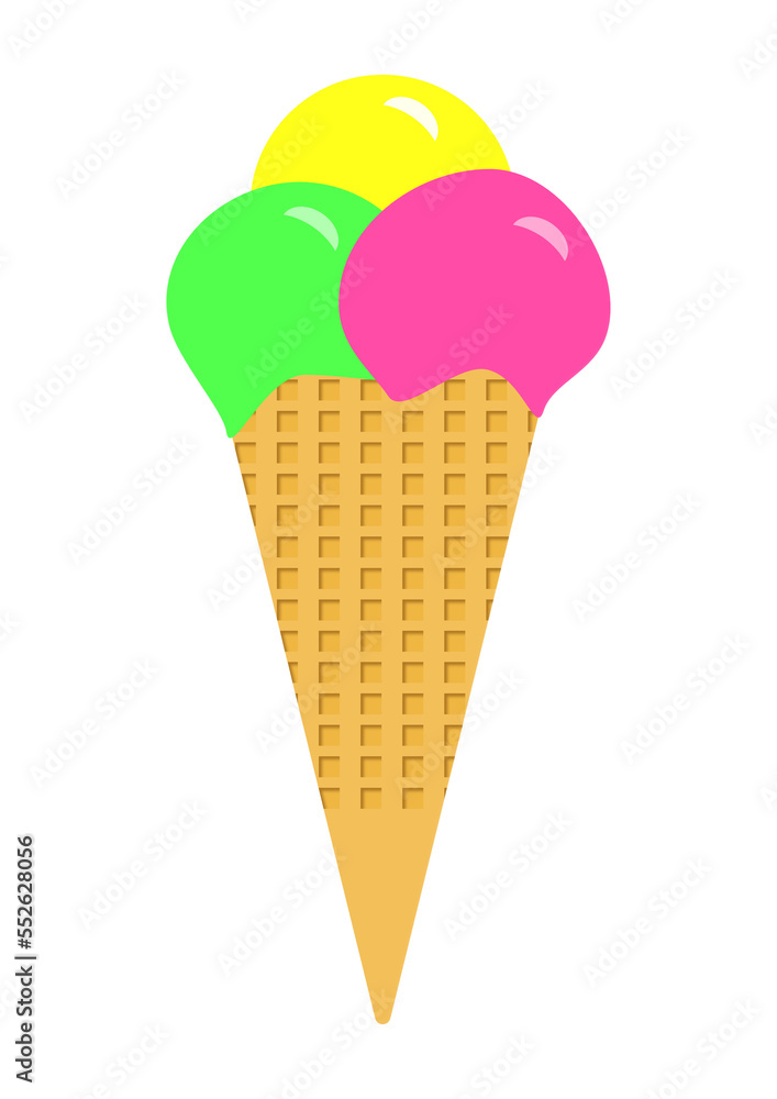 Cornet de glace aux trois parfums Cornet de glace aux trois parfums