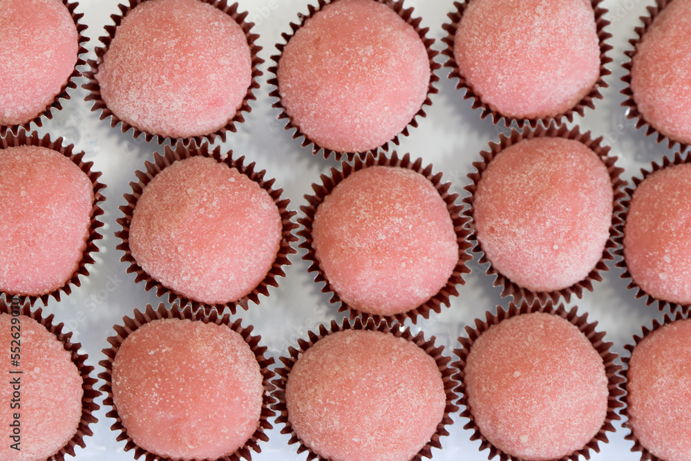 Portion of Brazilian candy called Bicho de Pe in Portuguese