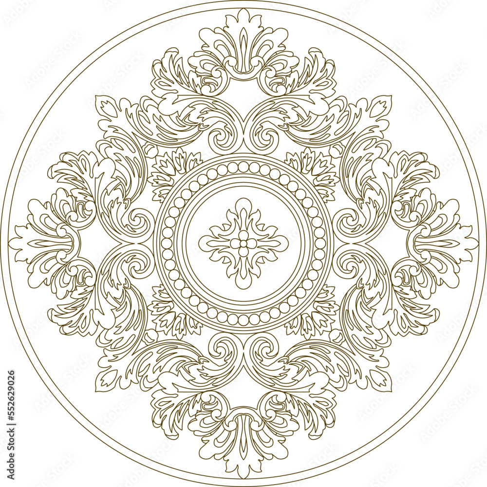 Classical roman period flora circle sketch