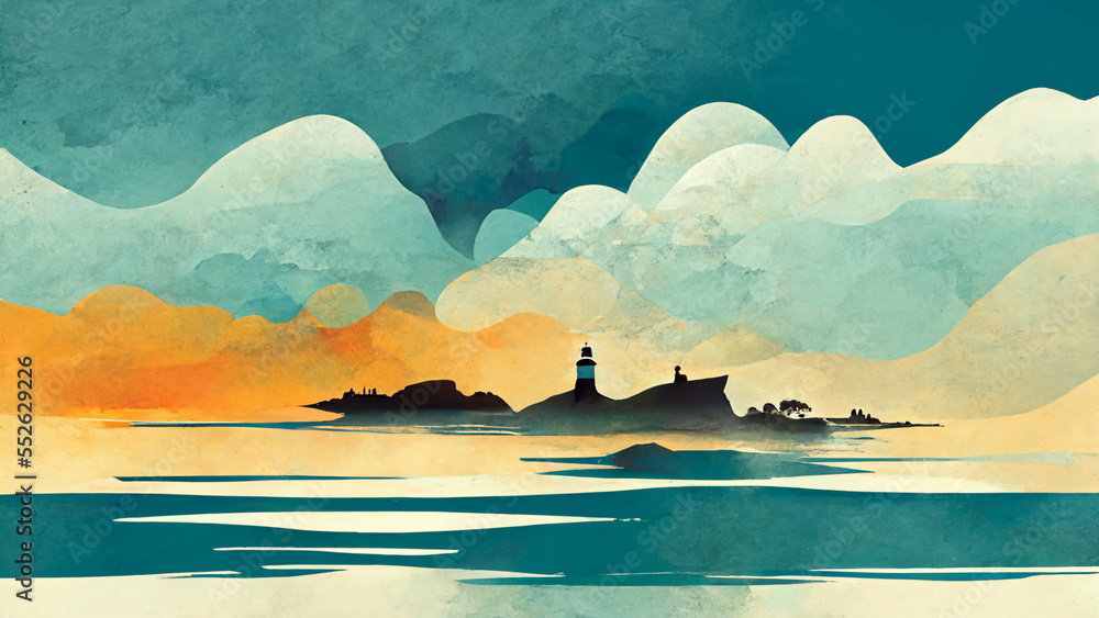 Vector Illustration Of The Sea And An Island 47 Stock Illustration Vector Illustration Of The Sea And An Island 47 Stock Illustration