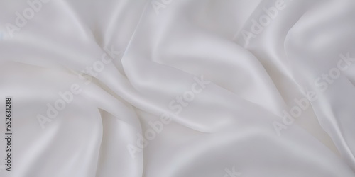 A Close Up View Of A White Fabric, Bewildering Concept Background. Computer Graphics Digital Art Illustration.
