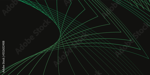 Green light on black background with the gradient is the Surface with templates metal texture soft lines tech gradient abstract diagonal background.
