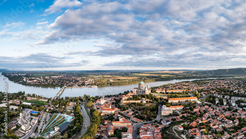 Panoramic view from Esztegom with river Danube