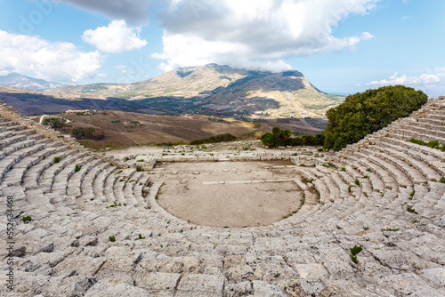Fotografie Ancient Greek amphitheatre, Segesta, Sicily, Italy, Europe