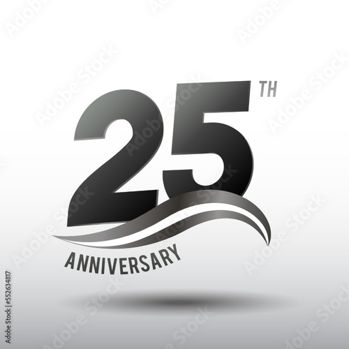 25 Years Anniversary elegant swoosh Line Celebration