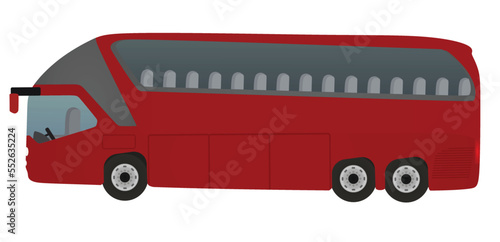 Red tourist bus. vector illustration