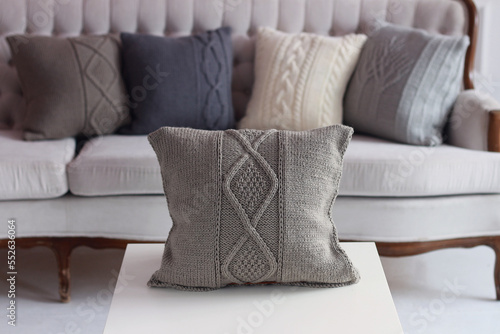 Soft comfortable stylish beautiful knitted pillows